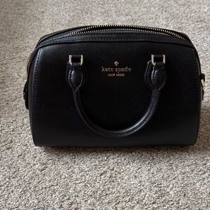 Kate Spade Madison Dolly Duffle Crossbody Black Satchel Bag in Saffiano leather